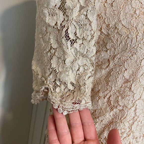 Pantagis vintage 80s Union made lace cottage dress - Picture 3 of 7